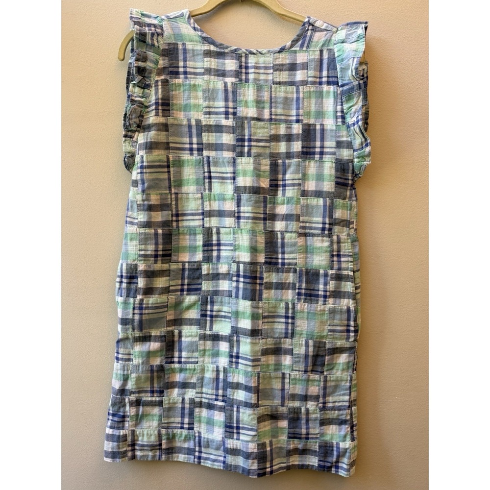 Vineyard Vines Patchwork Dress Sleeveless Line Green Blue Resort Preppy Vacation